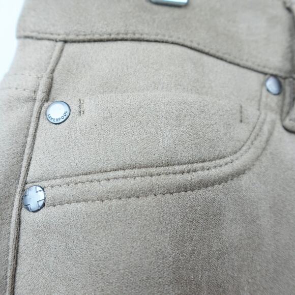 Liverpool Faux Suede Pants Sz 12‎ Moccasin Camel Tan Skinny Leg High Rise - Picture 3 of 14